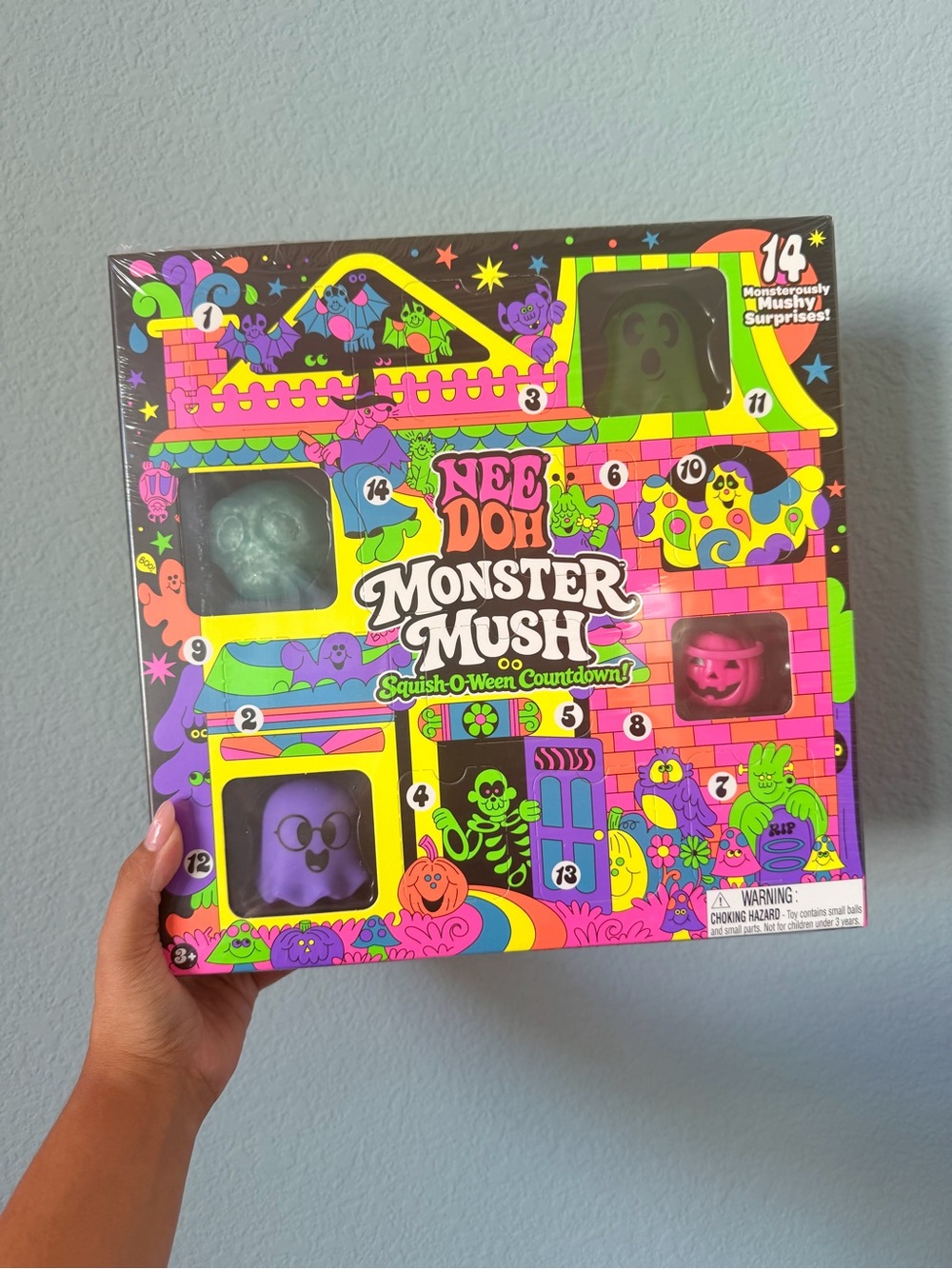 NeeDoh Monster Mush Squish-O-Ween Set — Purple & Green Collectible Monsters